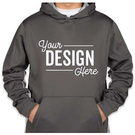 Sport-Tek CamoHex Colorblock Performance Pullover Hoodie - Color: Dark Smoke Grey / White