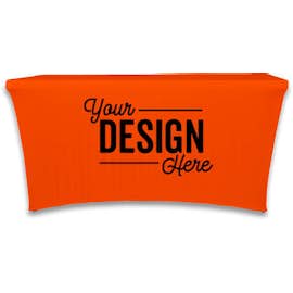 Full Color 6' Stretch Tablecloth - Color: Orange