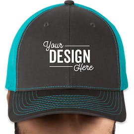 Canada - Richardson Snapback Trucker Hat - Color: Charcoal / Neon Blue