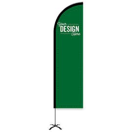 Full Color 8' Portable Feather Flag with Cross Base - Color: Kelly Green