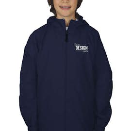 Sport-Tek Youth Full Zip Hooded Jacket - Color: True Navy