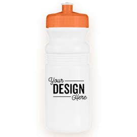 20 oz. Bike Water Bottle - Color: White / Translucent Orange