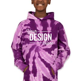 Port & Company Youth Tie-Dye Pullover Hoodie - Color: Purple