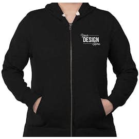 District Women's Re-Fleece Zip Hoodie - Color: Black