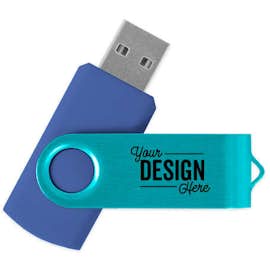 Rotate 2Tone Flash Drive 8GB - Color: Corporate Blue