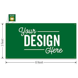 Full Color 6' x 3' Vinyl Banner - Color: Kelly Green