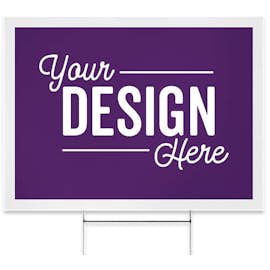 Full Color 24" x 18" Yard Sign with Metal Post - Color: Team Purple
