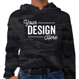 Independent Trading Women's Camo Cropped Hoodie - Color: Black Camo