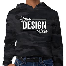 Independent Trading Women's Camo Cropped Hoodie - Color: Black Camo