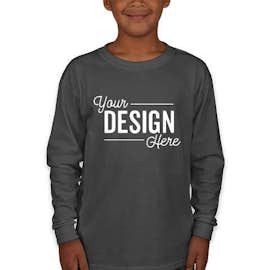 Gildan Youth Ultra Cotton Long Sleeve T-shirt - Color: Charcoal