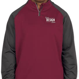Augusta Reflective Quarter Zip Performance Shirt - Color: Slate / Maroon