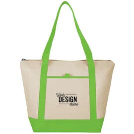 Lighthouse 24 Can Non-Woven Cooler Tote - Color: Lime Green
