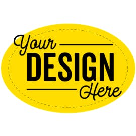 Full Color 3 in. x 2 in. Oval Roll Labels (500 per roll) - Color: Yellow