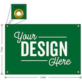 Full Color 3' x 2' Vinyl Banner - Color: Kelly Green
