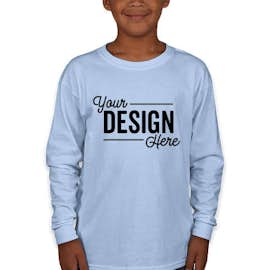 Gildan Youth Ultra Cotton Long Sleeve T-shirt - Color: Light Blue