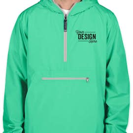Charles River Pack-N-Go Hooded Packable Anorak - Screen Printed - Color: Mint