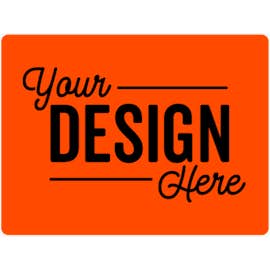 Full Color 4 in. x 3 in. Round Corner Rectangle Vinyl Decal - Color: Orange