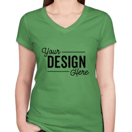 Bella + Canvas Women's Slim Fit Jersey V-Neck T-shirt - Color: Leaf