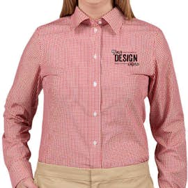 Devon & Jones Women's Gingham Dress Shirt - Color: Red