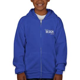 Hanes Youth EcoSmart 50/50 Zip Hoodie - Color: Deep Royal