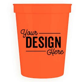 16 oz. Plastic Stadium Cup - Color: Neon Orange