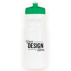 24 oz. Bike Water Bottle - Color: White / Kelly Green