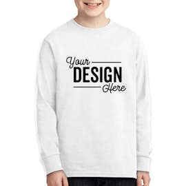 Port & Company Youth Core Cotton Long Sleeve T-shirt - Color: White