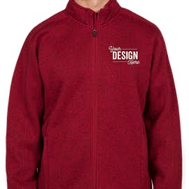 Devon & Jones Full Zip Sweater Fleece Jacket - Color: Red Heather