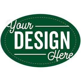 Full Color 3 in. x 2 in. Oval Vinyl Decal - Color: Forest Green