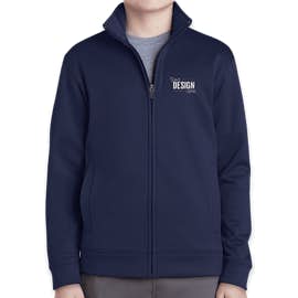 Sport-Tek Youth Sport-Wick Tech Fleece Full Zip Jacket - Color: Navy