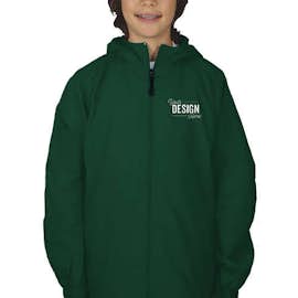 Sport-Tek Youth Full Zip Hooded Jacket - Color: Forest Green