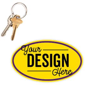 5.75 in. x 3.375 in. Oval Car Magnet w/ contrast trim - Color: Yellow / Team Purple