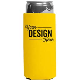 Foldable Slim Can Cooler - Color: Yellow