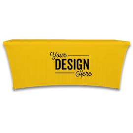 Full Color 8' Stretch Tablecloth - Color: Athletic Gold