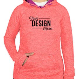 J. America Women's Cosmic Performance Pullover Hoodie - Color: Fire Coral / Magenta