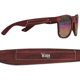 Woodtone Mirrored Malibu Sunglasses - Color: Red