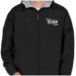 Port Authority Lined Hooded Team Jacket - Color: Black / Light Oxford