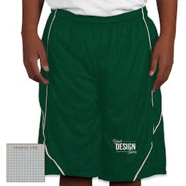 Sport-Tek Youth Micro-Mesh Reversible Contrast Shorts - Color: Forest Green / White