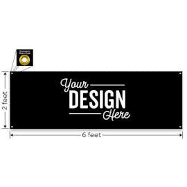 Full Color 6' x 2' Vinyl Banner - Color: Black