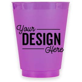 16 oz. Frosted Plastic Stadium Cup - Color: Purple