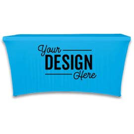Full Color 6' Stretch Tablecloth - Color: Columbia Blue