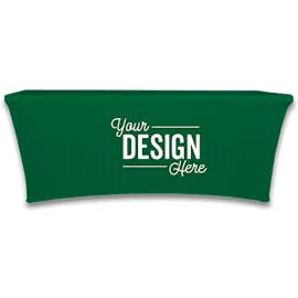 Full Color 8' Stretch Tablecloth - Color: Forest Green