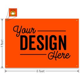 Full Color 6' x 4' Vinyl Banner - Color: Orange