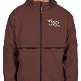 Charles River New Englander Hooded Rain Jacket - Color: Maroon / Black