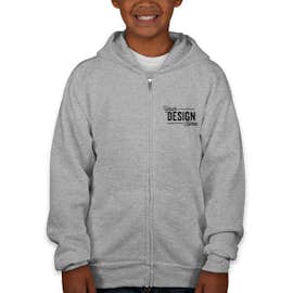 Hanes Youth EcoSmart 50/50 Zip Hoodie - Color: Light Steel