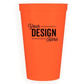 22 oz. Plastic Stadium Cup - Color: Neon Orange