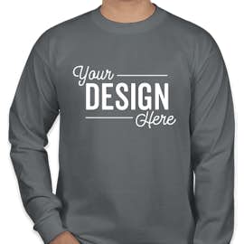 Bayside USA-Made 100% Cotton Long Sleeve T-shirt - Color: Charcoal