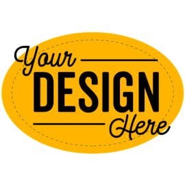 Full Color 3 in. x 2 in. Oval Vinyl Decal - Color: Athletic Gold