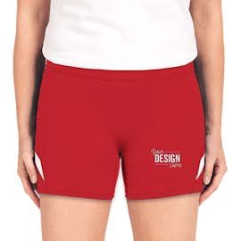 Augusta Women's 4" Contrast Compression Shorts - Color: Red / White