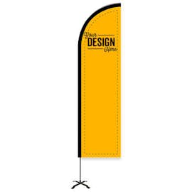 Full Color 8' Portable Feather Flag with Cross Base - Color: Athletic Gold